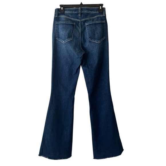 L’Agence Sera High Rise Flared Jeans Distressed Hem Med Blue Wash Women Sz 27 - Picture 2 of 6